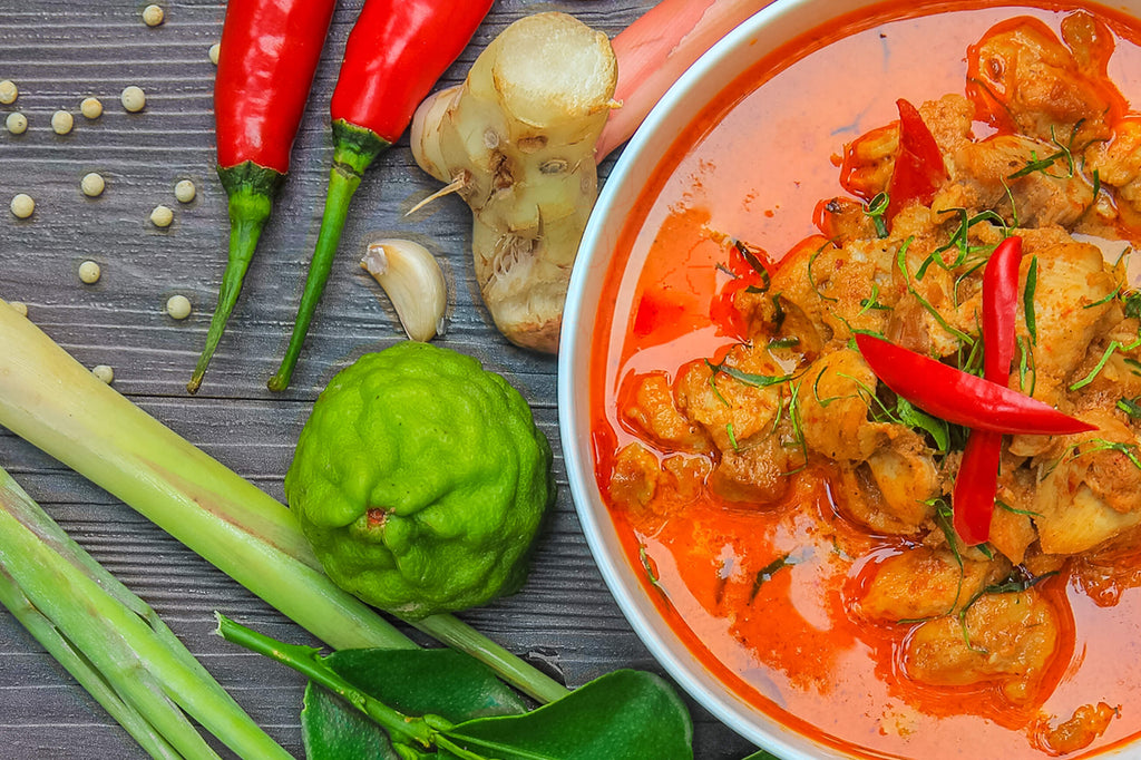 Bowl of Thai red curry 